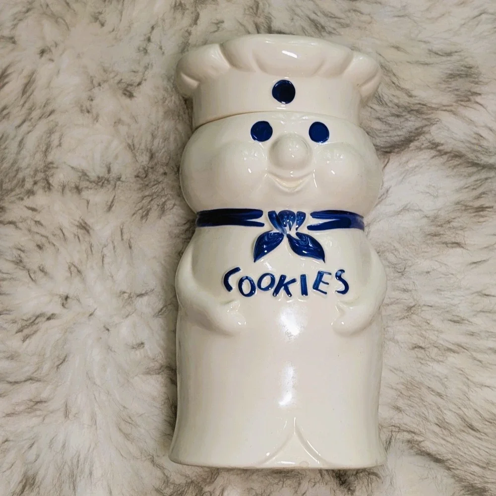 VTG Pillsbury Doughboy Poppin Fresh Cookie Jar 1973 Ceramic Collectible 10 1/2